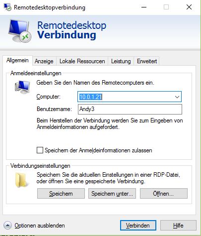 Remote Desktop Zugriff auf Media-PC – Andys Blog